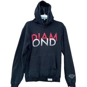 Diamond Supply Co Hoodie Adult Medium Black Spellout Active Outdoor Sweatshirt